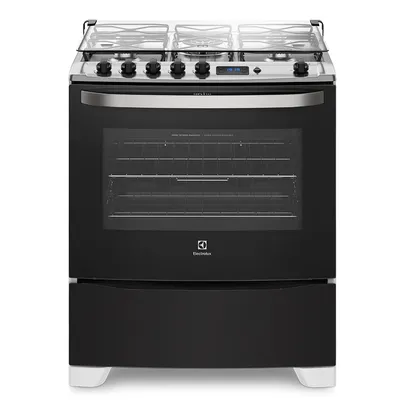 Fogão 5 Bocas Electrolux Preto com Tripla Chama e Timer Digital (76UBR) - Bivolt