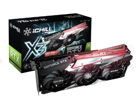 Placa de Vídeo INNO3D NVIDIA GeForce RTX 3060 TI, iCHILL X3 RED, LHR, 8GB GDDR6, DLSS, Ray Tracing, 