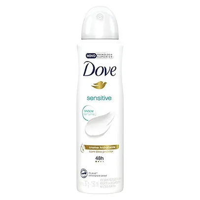 [10 CADA] Kit 10 Desodorante Antitranspirante Aerosol Dove Sensitive 150ml, Branco