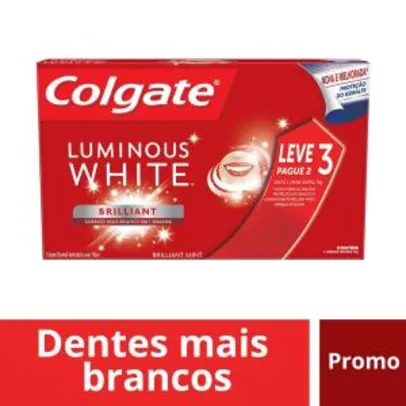 Kit Creme Dental Colgate Luminous White 70g - 3 unidades | R$9