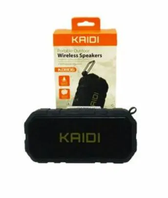 Caixa de som portátil Kaidi, wireless, FM, TF card, a prova de água - R$22