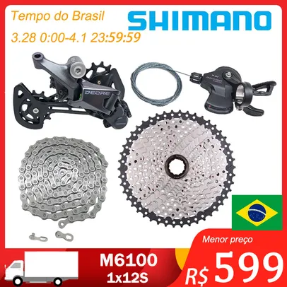 Passador de marcha e corrente Groupset Shimano deore m6100 1x12 velocidade