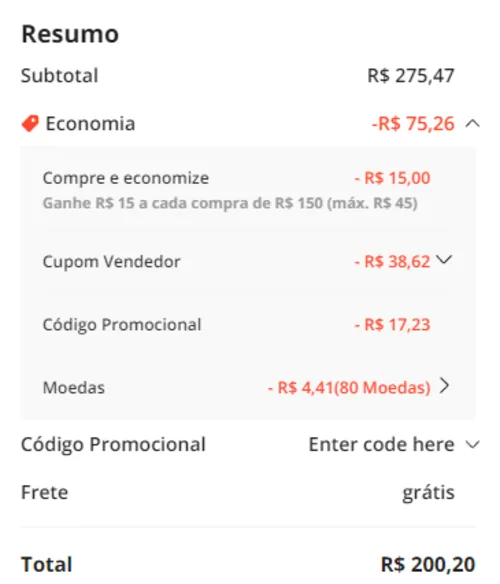 Imagem na descrição da promoção