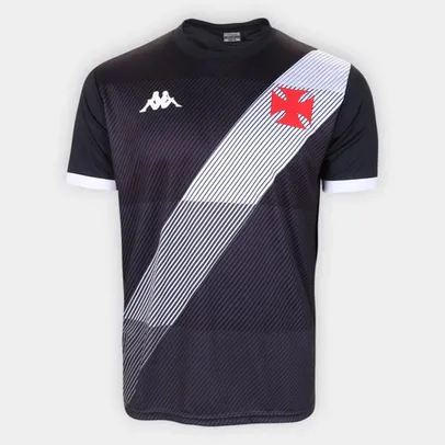 [APP] Camisa Vasco da Gama Supporter Diagonal Kappa Masculina - Preto | R$ 43