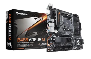 Placa-mãe Gigabyte para AMD AM4 B450 AORUS M DDR4