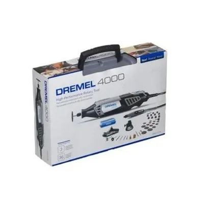 Micro Retífica Elétrica 4000 c/ 36 Acessórios e 3 Acoplamentos 110V - DREMEL