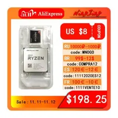 Processador Ryzen AMD 6 Core 5 3600 R5 3600 3.6GHz CPU doze threads 7NM 65W | R$1.057