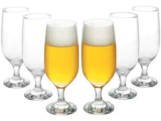 Taças de Vidro p Cerveja 6 Peças - 300ml Nadir Floripa 