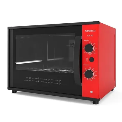 Foto do produto Forno Elétrico Top60 Bancada 60 Litros Nardelli - Vermelho - 110V