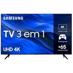 Smart TV Samsung 55 UHD 4K 2023 Crystal 4K Tela Sem Limites Alexa Built in Samsung Gaming Hub - N55CU7700GXZD