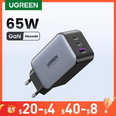 Carregador de carga rápida 4.0 3.0 Ugreen 65w gan tipo c pd usb carregador para iphone 12 13 pro max