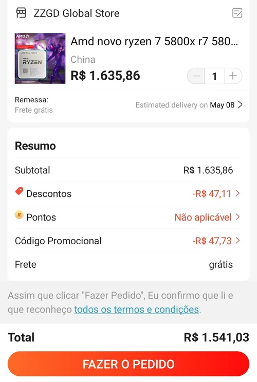 Imagem na descrição da promoção