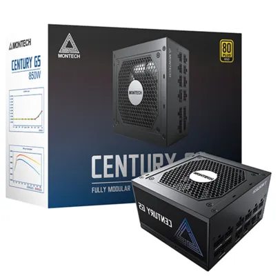 Fonte Montech Century G5 850W, 80 Plus Gold, PCIe 5.0, PFC Ativo, Full Modular, Black