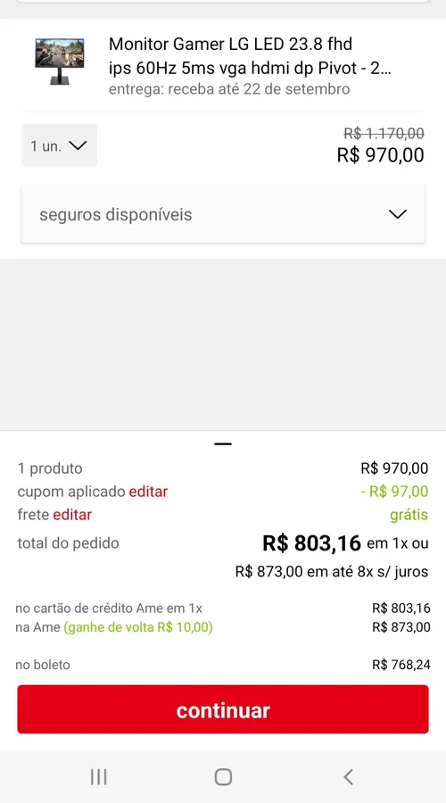 Imagem na descrição da promoção