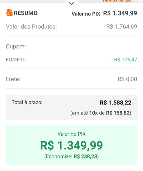 Imagem na descrição da promoção