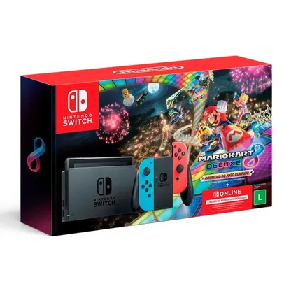 Console Nintendo Switch 32B Azul e Vermelho + Mario Kart 8 Deluxe