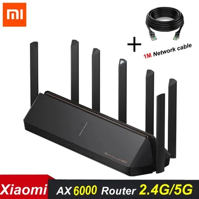 Roteador Xiaomi ax6000 aiot roteador 6000mbs wifi6 vpn 512mb | R$573