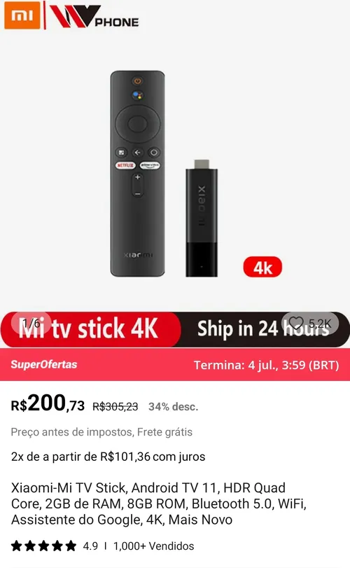 Imagem na descrição da promoção