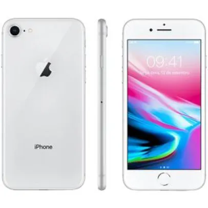 (2219 com AME) iPhone 8 64GB Prata Tela 4.7" IOS 4G Câmera 12MP - Apple (APP da loja)