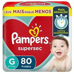 Fralda Pampers Supersec G - 80 fraldas