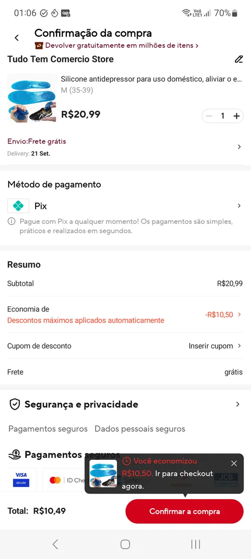 Imagem na descrição da promoção