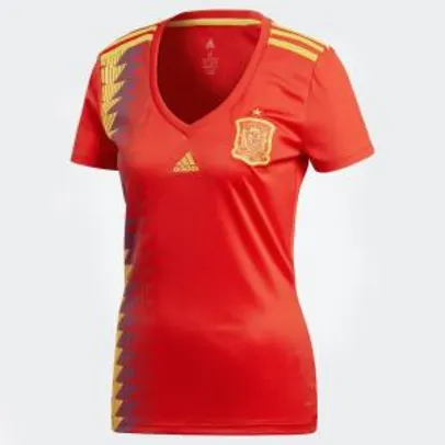 Camisa Seleção Espanha Home 2018 s/n° Torcedor Adidas Feminina | R$55