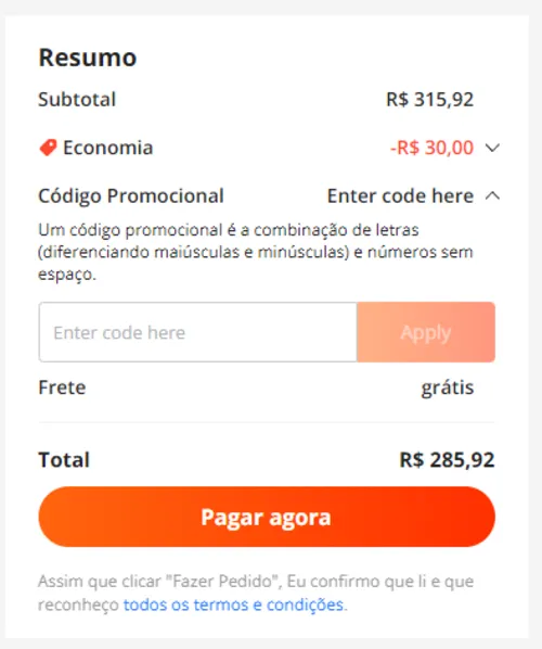 Imagem na descrição da promoção