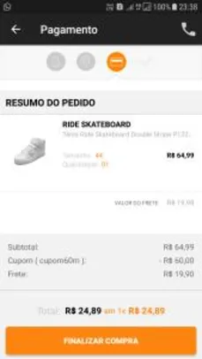 TÊNIS RIDE SKATEBOARD - R$60