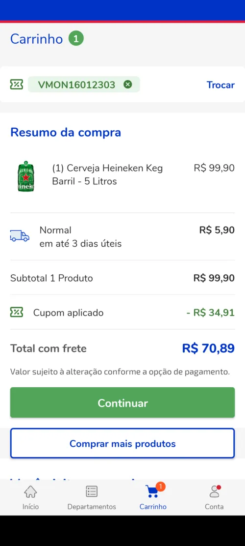 Imagem na descrição da promoção