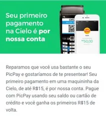 Primeiro pagamento na Cielo por conta do Picpay [usuários selecionados]