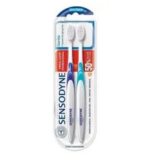 Kit 2X1 Escova Dental Gentle Para Dentes Sensíveis, Sensodyne, Pacote de 2 | R$ 21