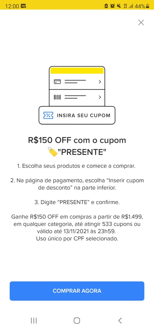 Imagem na descrição da promoção