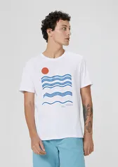 Camiseta Masculina Estampada Manga Curta - Areia Tamanho XG e EXG