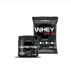 Kit 1x Whey Turbo Refil 900g + 1x Creatine Turbo 150g - BlackSkull