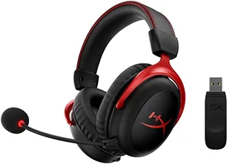 Headset Sem Fio Gamer HyperX Cloud II Som Surround 7.1, Drivers 53mm, Preto e Vermelho - HHSC2X-BA-R