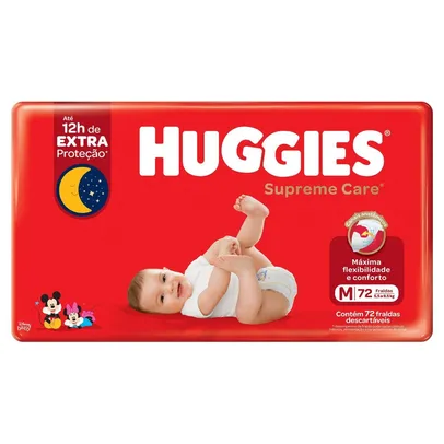 Fralda Descartável Infantil Huggies Supreme Care M Pacote 72 Unidades 