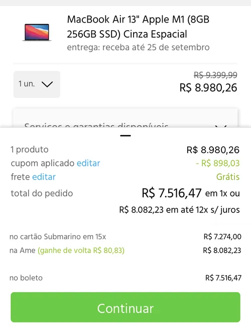 Imagem na descrição da promoção