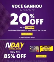 20% de desconto nos produtos da Netshoes