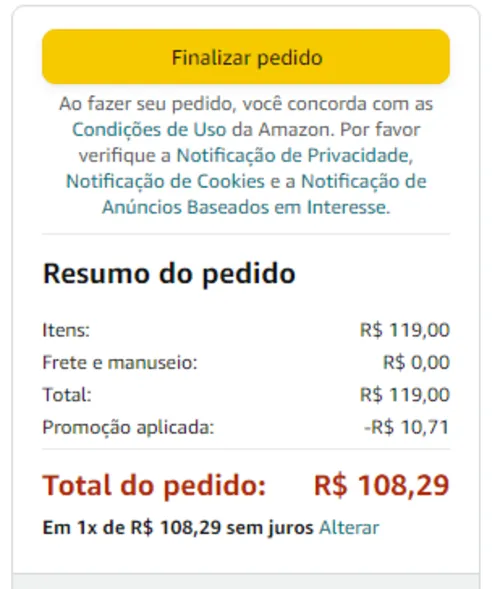 Imagem na descrição da promoção