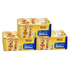 [Extra]  Cerveja Skol 269Ml - 3 Caixas Com 15 Unidades - R$ 58