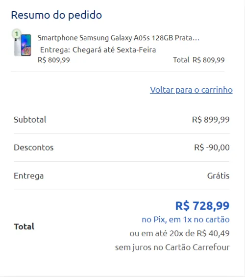 Imagem na descrição da promoção