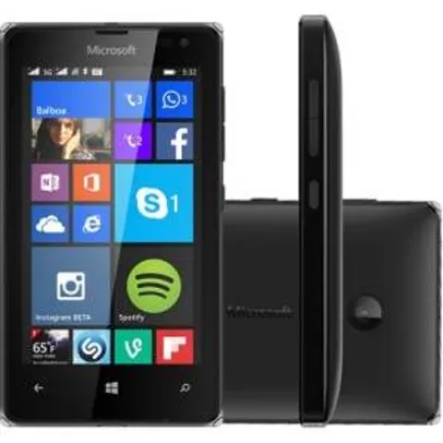 Smartphone Microsoft Lumia 532 DTV Dual Chip Desbloqueado Windows Phone 8.1 Tela 4" 8GB 3G Câmera 5MP com TV Digital - Preto