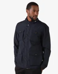 Jaqueta Parka Slim Masculina Woven W Bolsos Azul Marinho