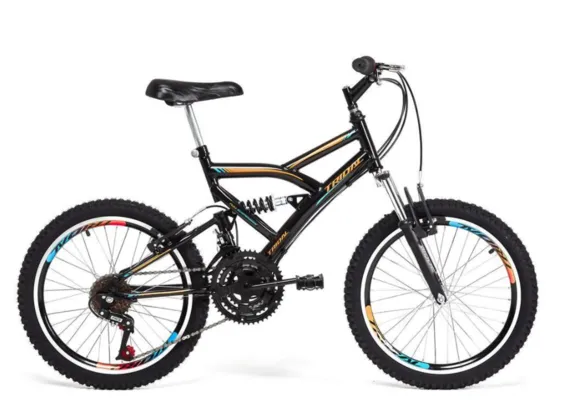 Bicicleta Infantil Tridal Full Suspensão aro 20 36 Raios Freios V-brak