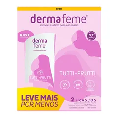 Sabonete Líquido Íntimo Dermafeme Tutti-Frutti 2 Unidades De 200ml Cada