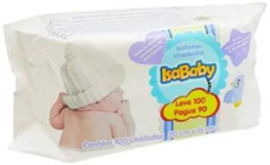 Toalha umedecida Isababy 100 un - 12 pacotes - R$51