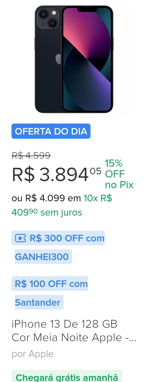 Imagem na descrição da promoção