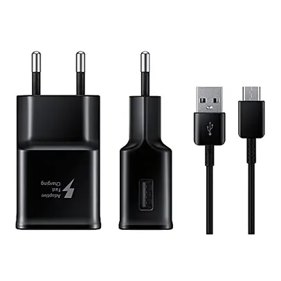 Carregador Samsung EP-TA20BBBCGBR Fast Charge Tipo C c/ Cabo Preto