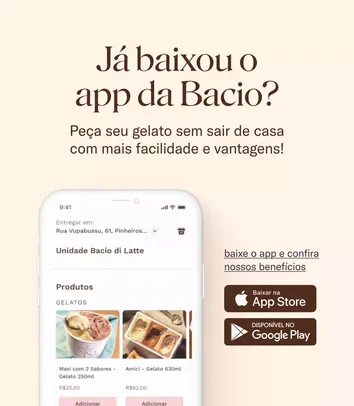 [Novo usuário] Sorvete Bacio di Latte