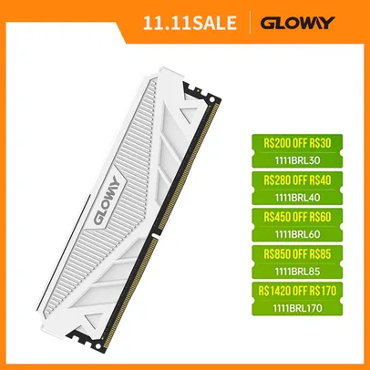 (11.11) Memória Ram Gloway G1 White 2x8GB 3000mhz